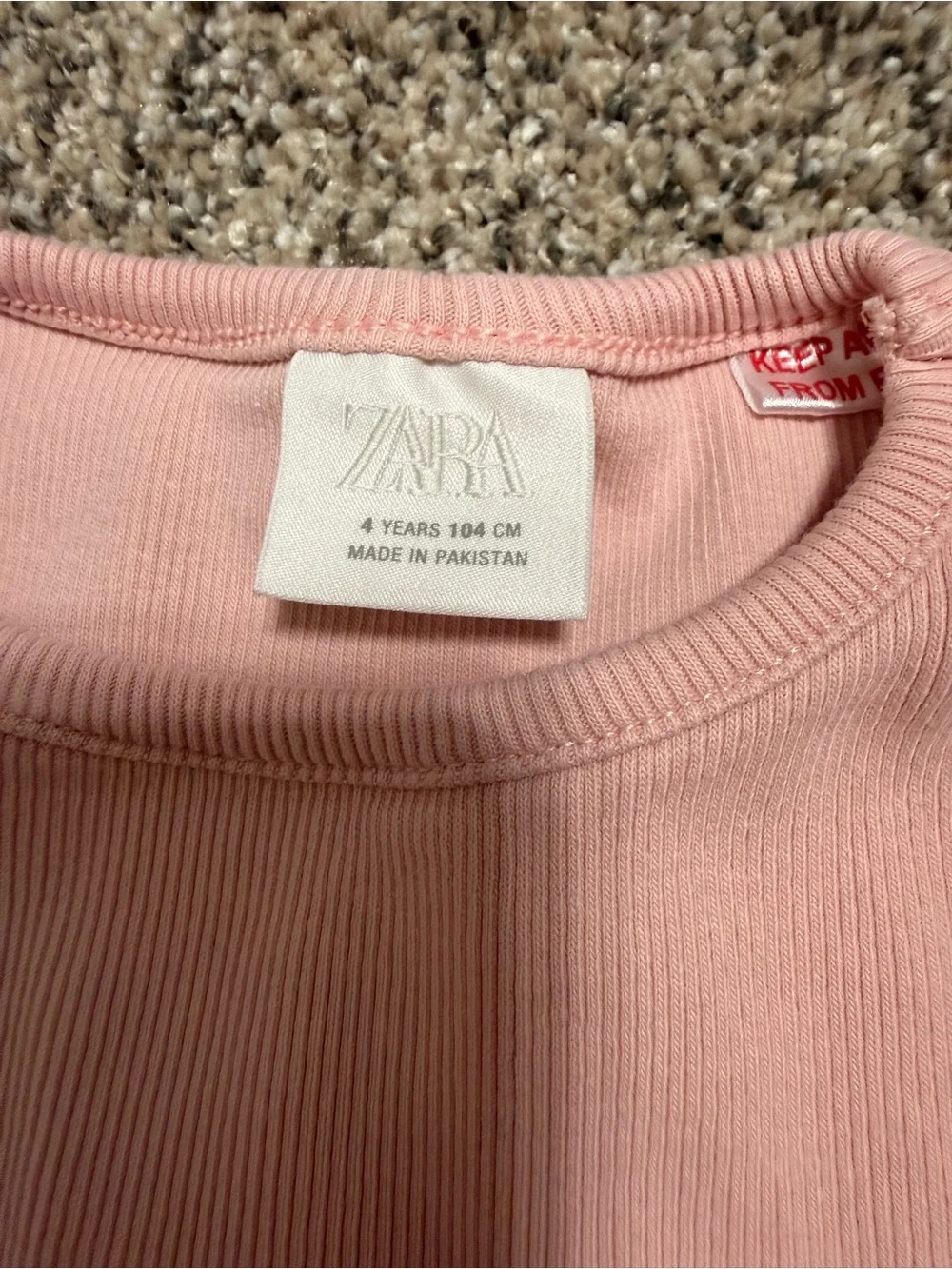 ZARA Pink Toddler Girls' Matching Set - Short Sleeve Top & Leggings 4T